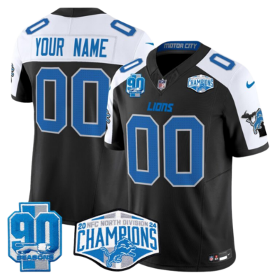 Detroit Lions 2024 NFC North Division Champions Patch Vapor Limited Custom Jersey – All Stitched
