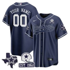 Cowboys Texas Patch Baseball Custom Jersey – All Stitched